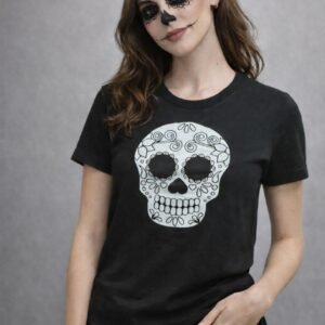 Camiseta deportiva con Vinil de Calavera Halloween Día de Muertos