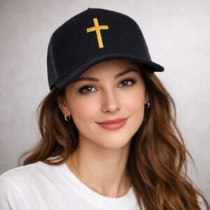 Gorra Deportiva Trucker Con Bordado de Cruz