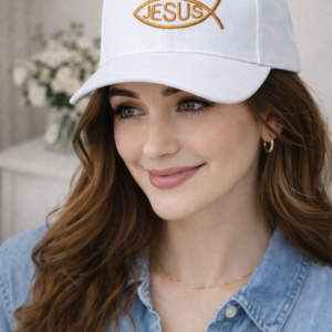 Gorra Cristiana Bordada JESUS – Símbolo Ichthys