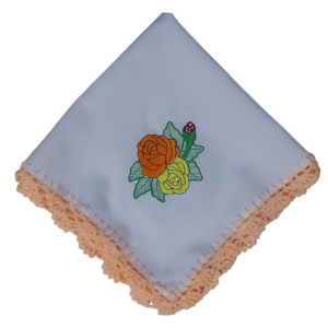 Juego de 6 Servilletas Bordadas con Tejido Artesanal Color Durazno