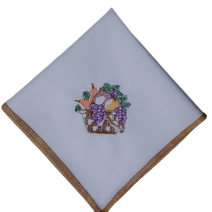 Juego de 5 Servilletas Bordadas con Orilla Overlock Dorada