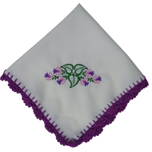 Juego de 6 Servilletas Bordadas con Orilla Artesanal Color Morada