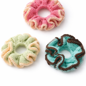 Juego de 3 Scrunchies Tejidos a Mano